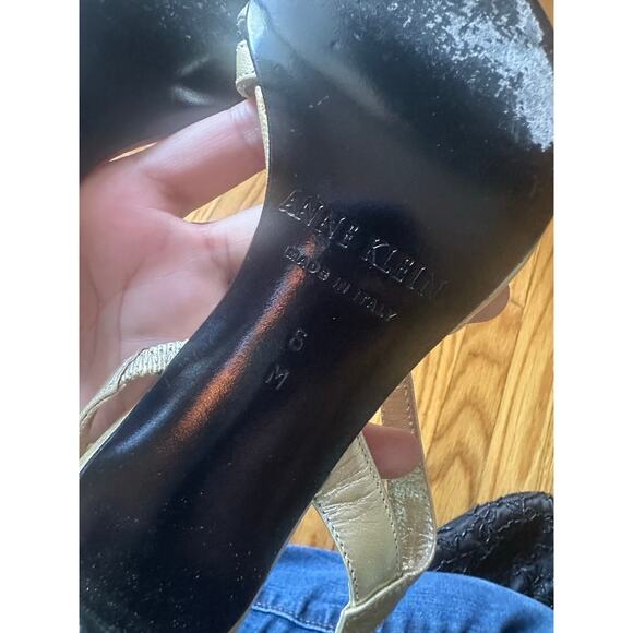 Anne Klein Gold Slingback Heels | Low Heel Dress Shoes | Women’s - Picture 8 of 9